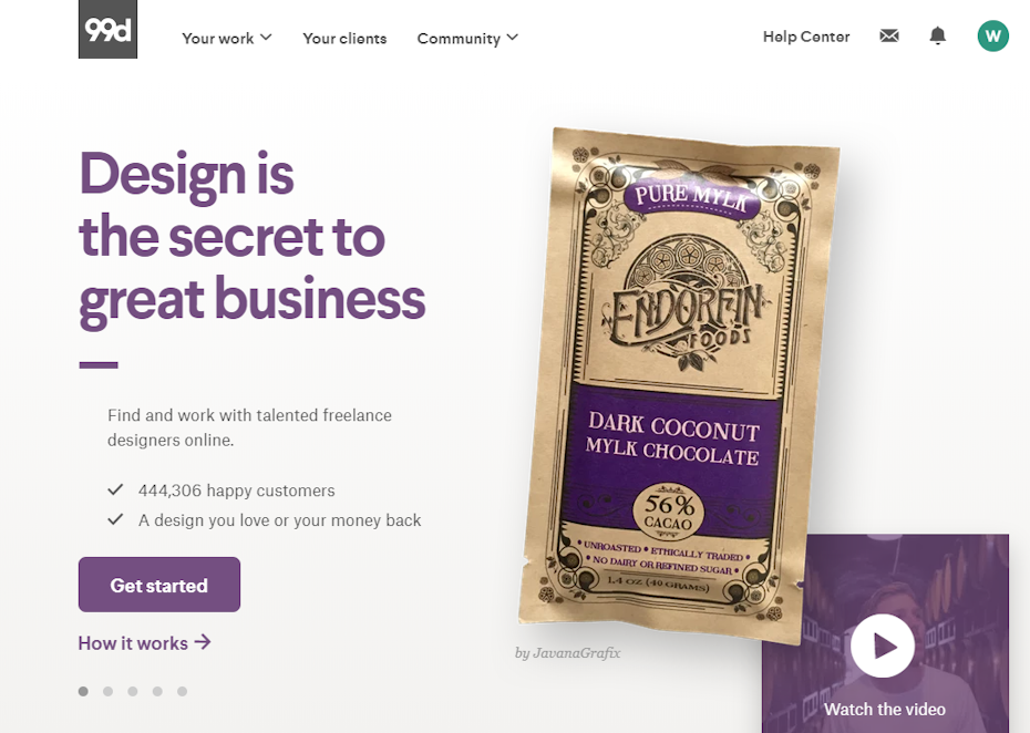 99designs homepage