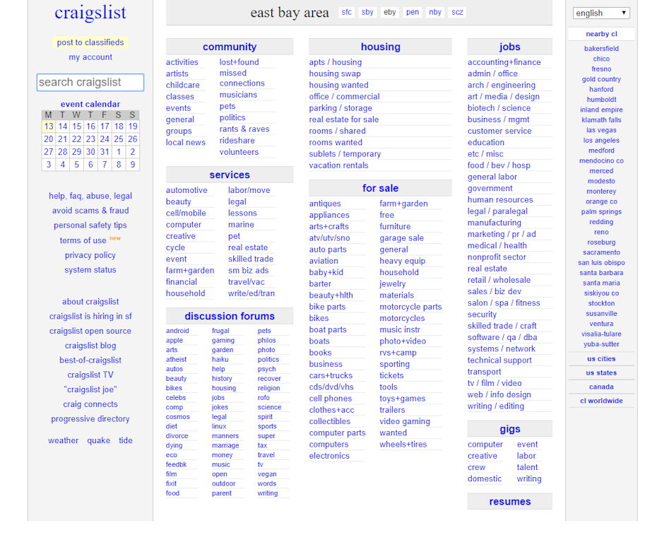 SF bay craigslist