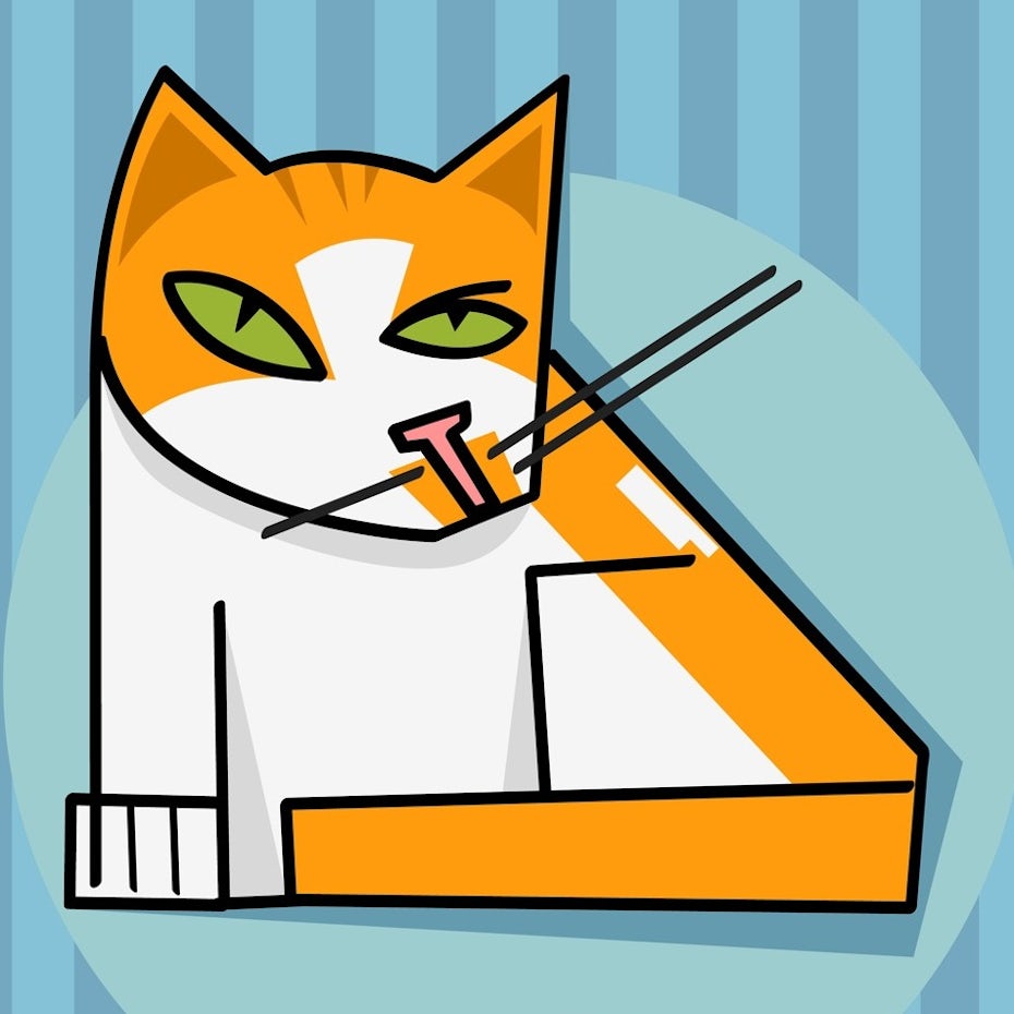 minimalistic geometric cat