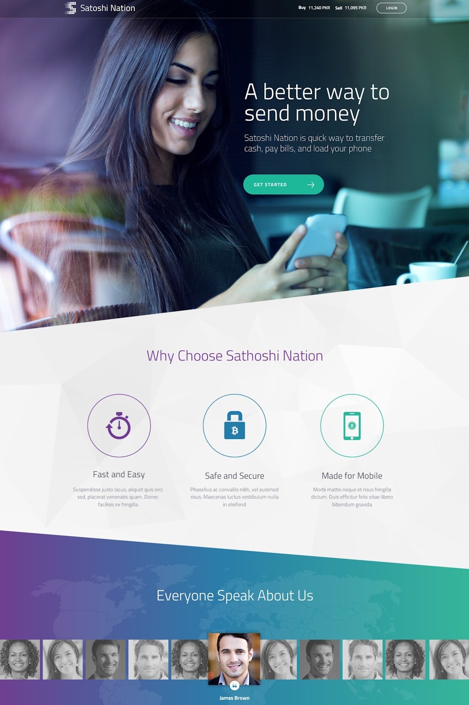 Satoshi Nation website design