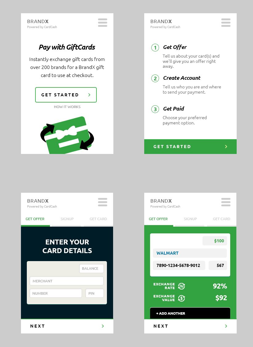 Wireframe for mobile banking app