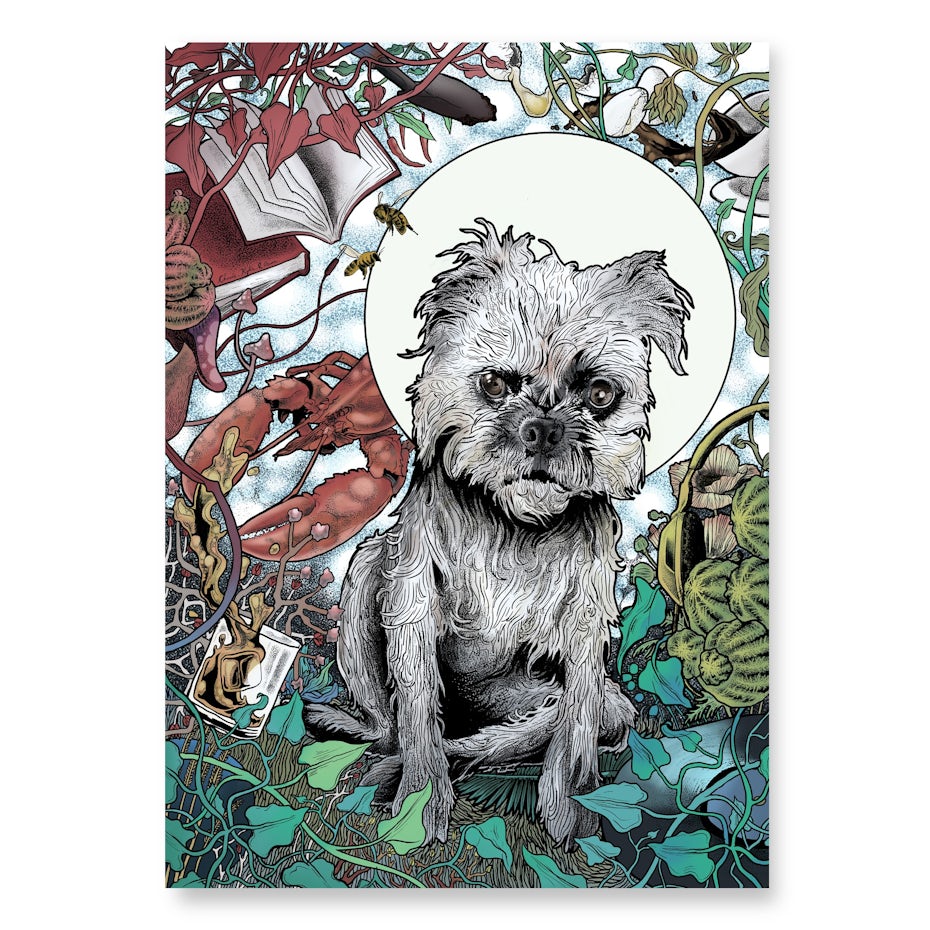 art nouveau dog