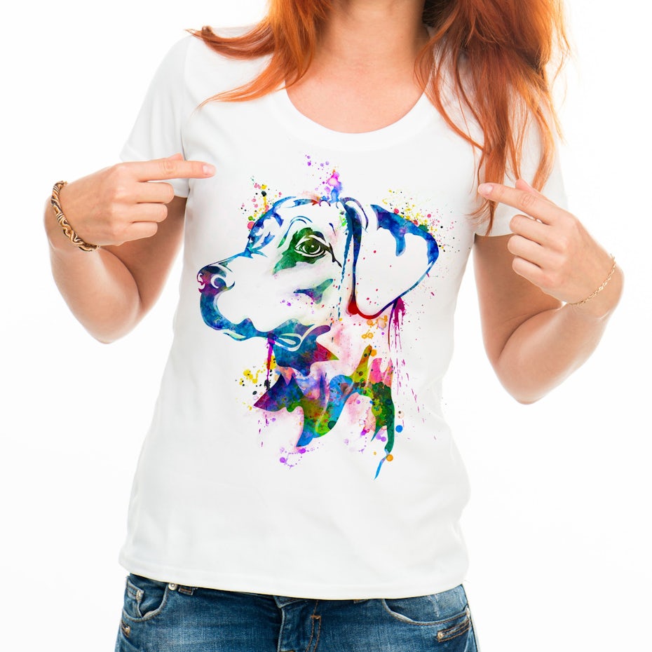 Watercolor dog t-shirt