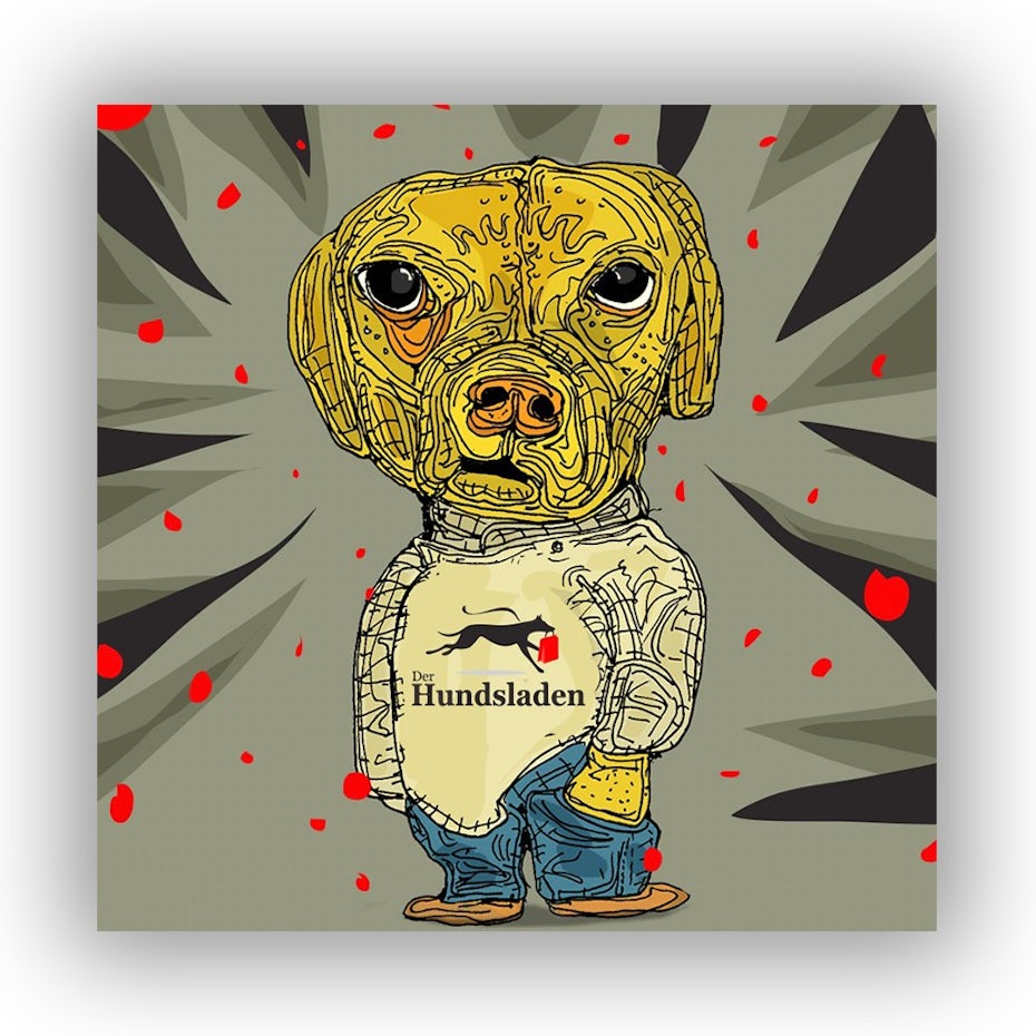 weird dog drawing