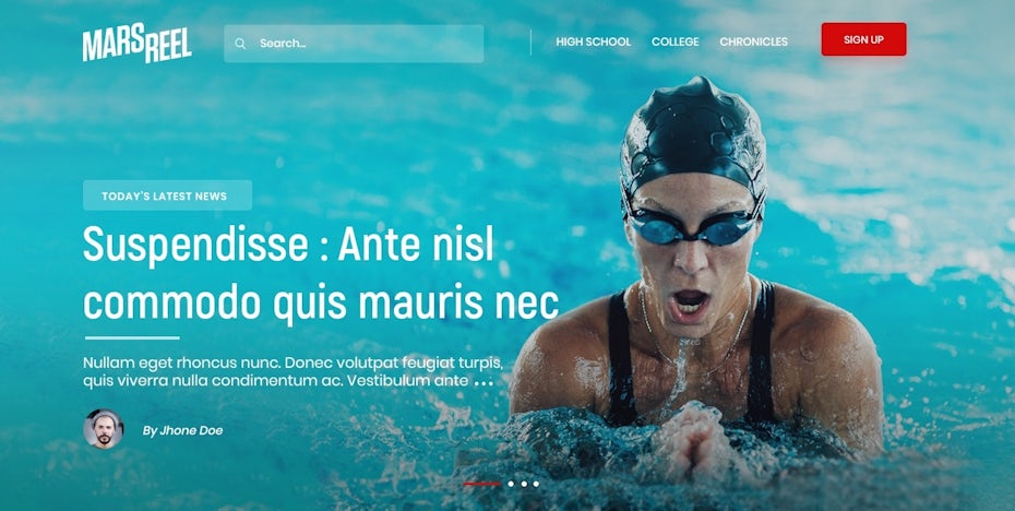 Mars reel website design