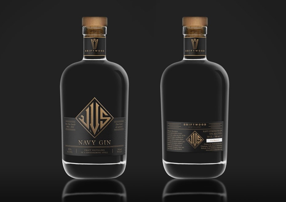 gin bottle label
