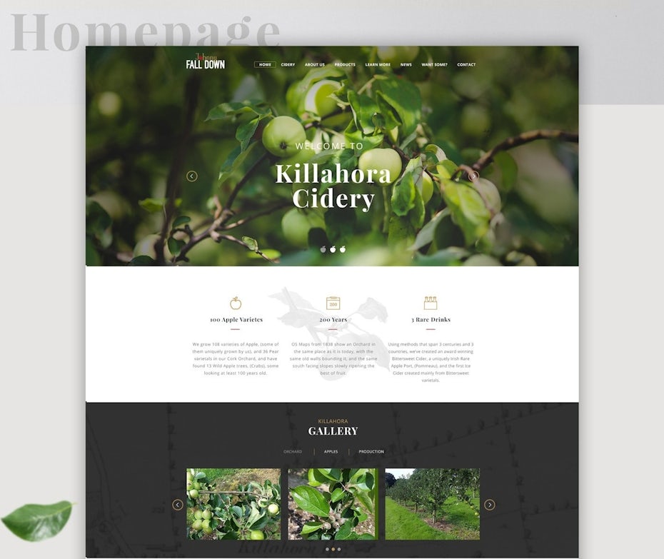 Killahora Cidery网页设计