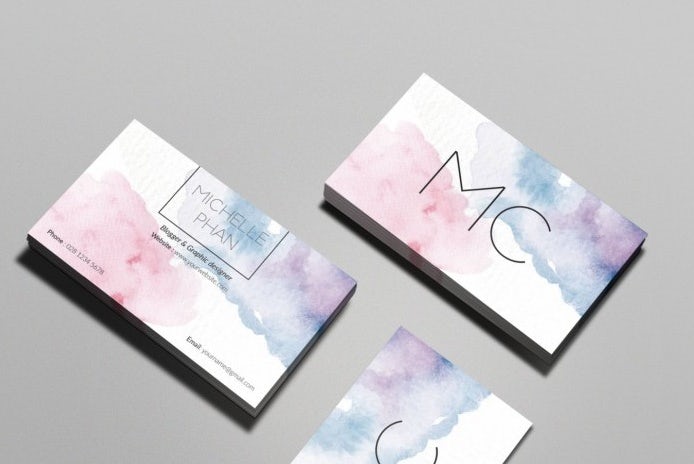 Hungry Jpeg watercolor business card