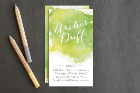 Minted Watercolor business card