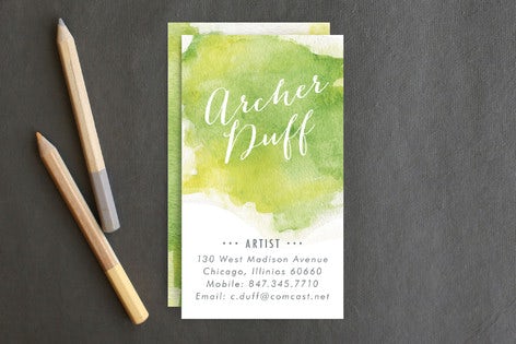 Minted Watercolor business card