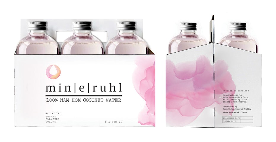 Watercolor beverage packaging