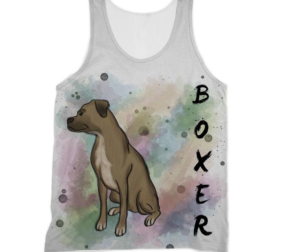 Boxer watercolor tank