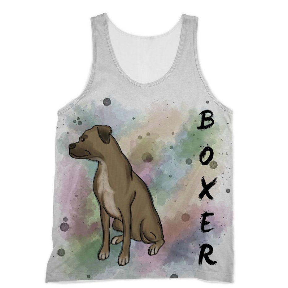 Boxer watercolor tank