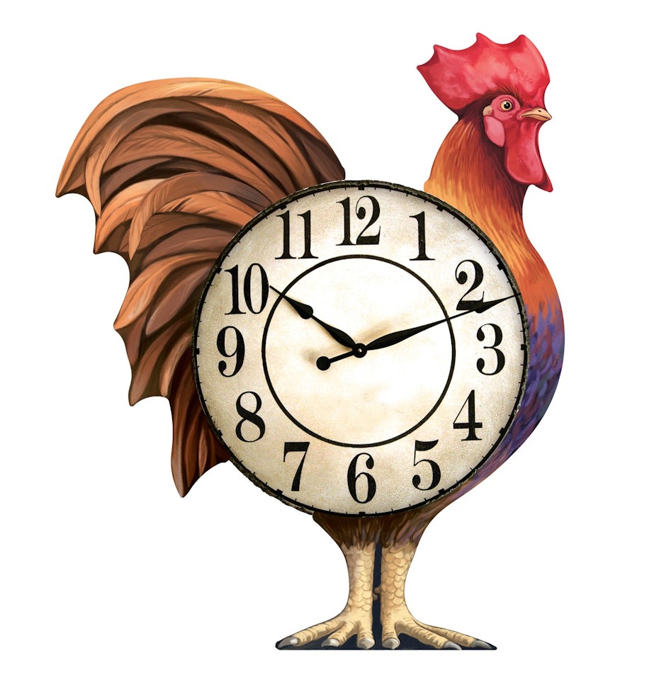 Rooster clock illustration
