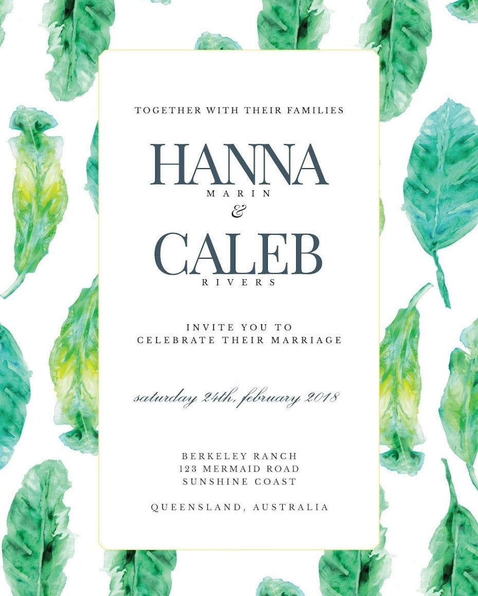 watercolor wedding invitation