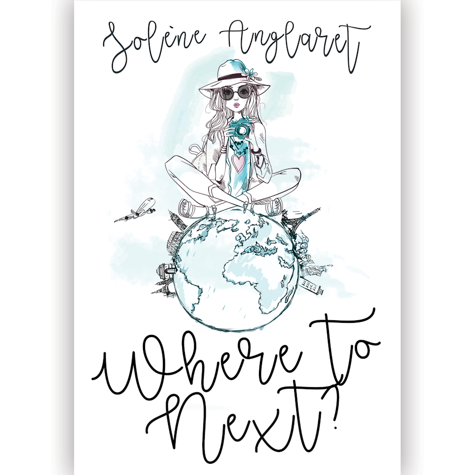 Travel watercolor book cover