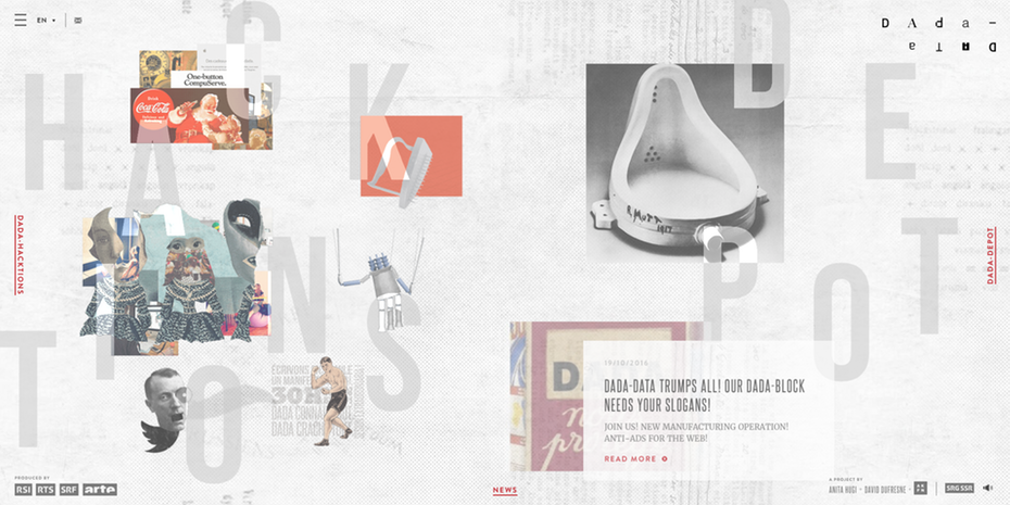 random asymmetric surreal web design