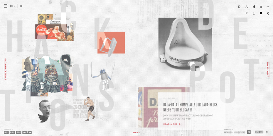 random asymmetric surreal web design