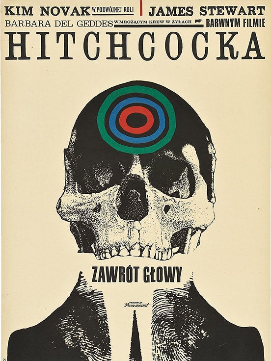 Disturbing monochromatic skull with stark color poppage