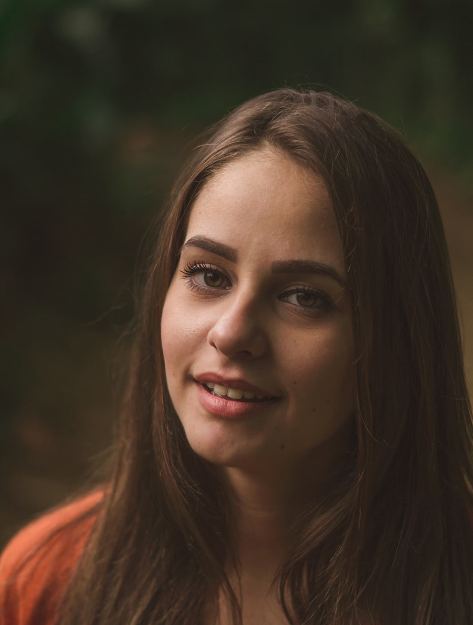 Headshot of woman with long hair