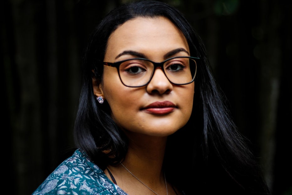 Headshot of woman with glasses