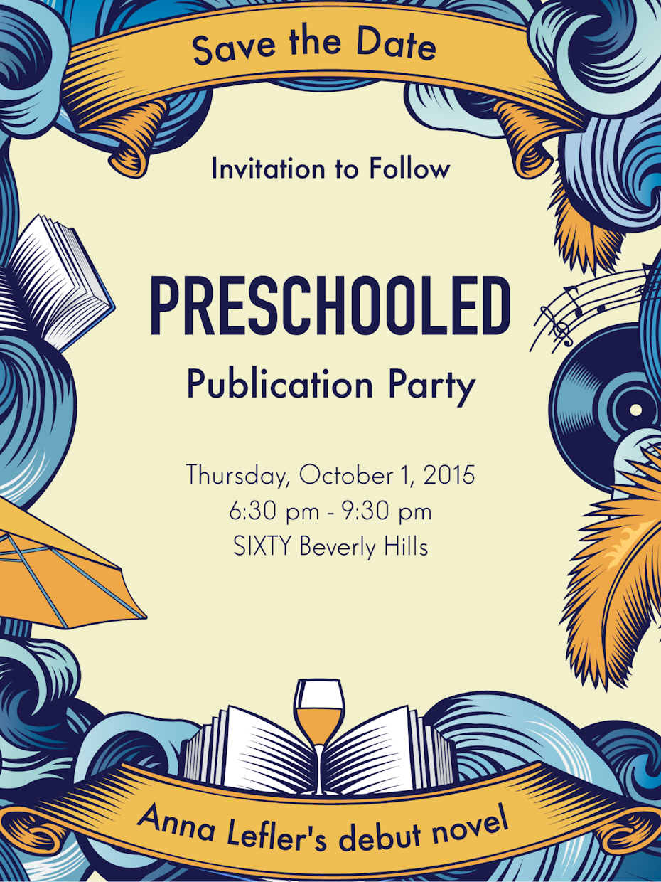 Save the date for novel launch party