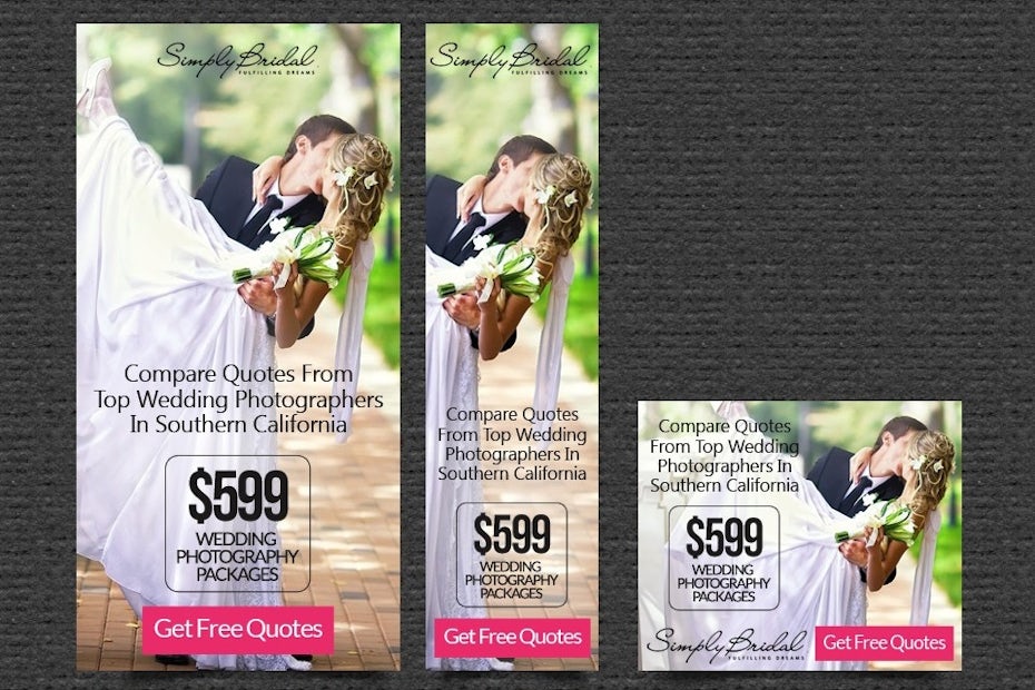 Simply Bridal banner ad design