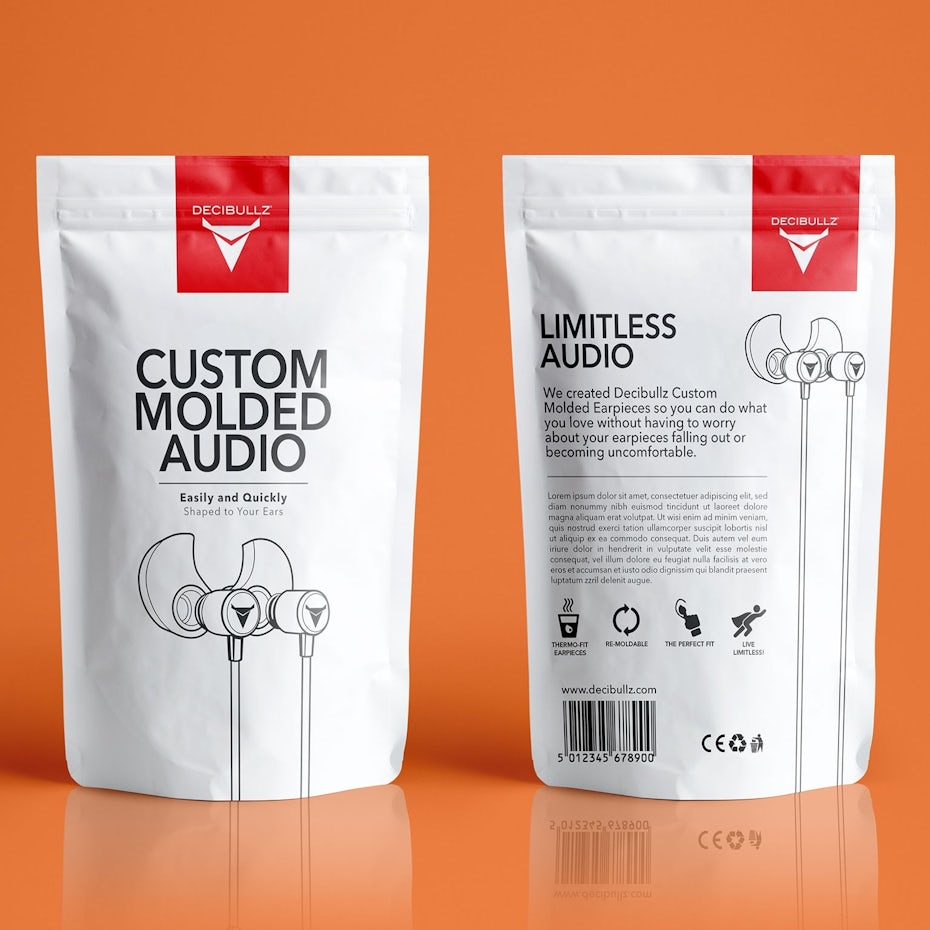 Custom molded audio headphones packaging