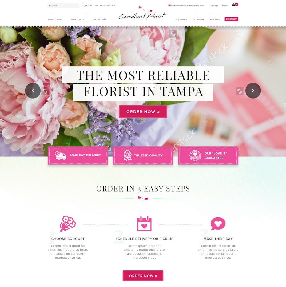 طراحی وب سایت گل فروشی