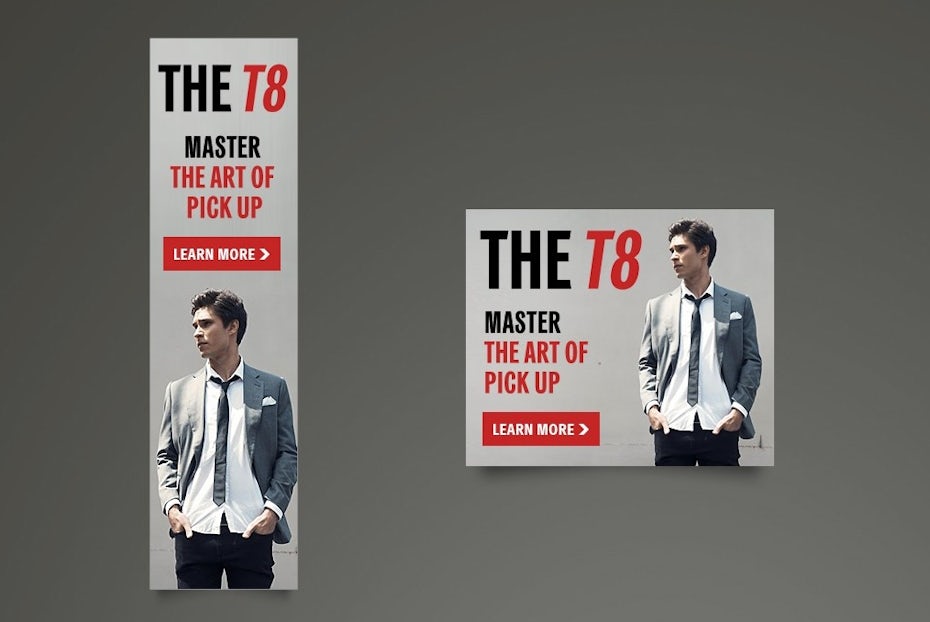 The T8 banner ad design