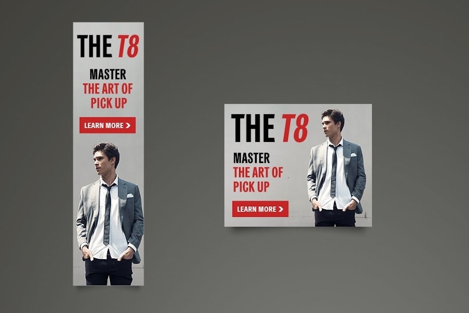 The T8 banner ad design