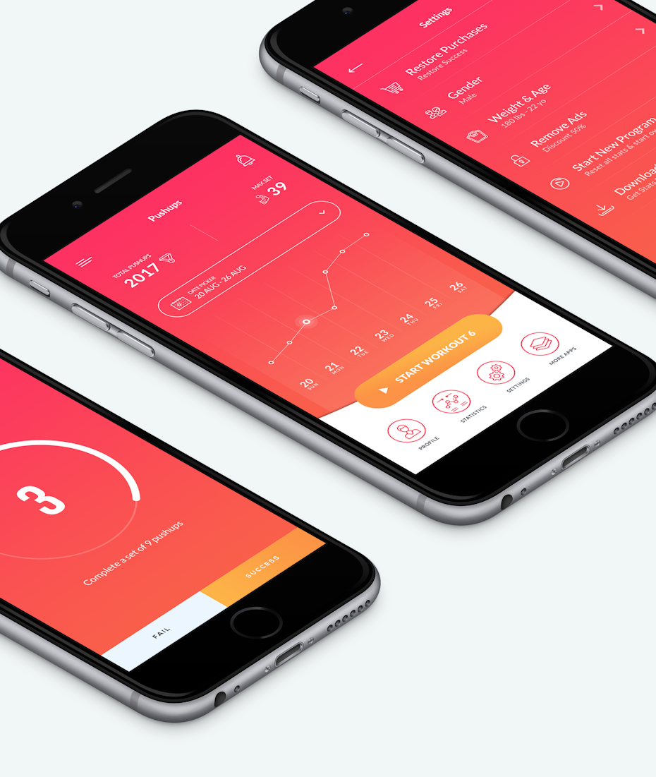 colorful minimal app design