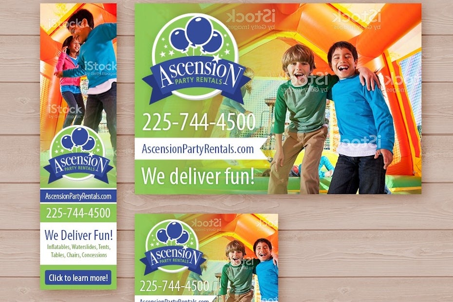 scension Party Rentals banner ad design