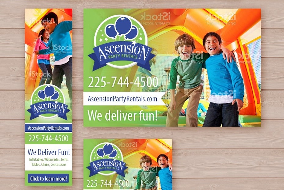 scension Party Rentals banner ad design