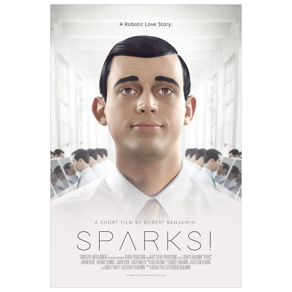 Poster for short film Sparks!