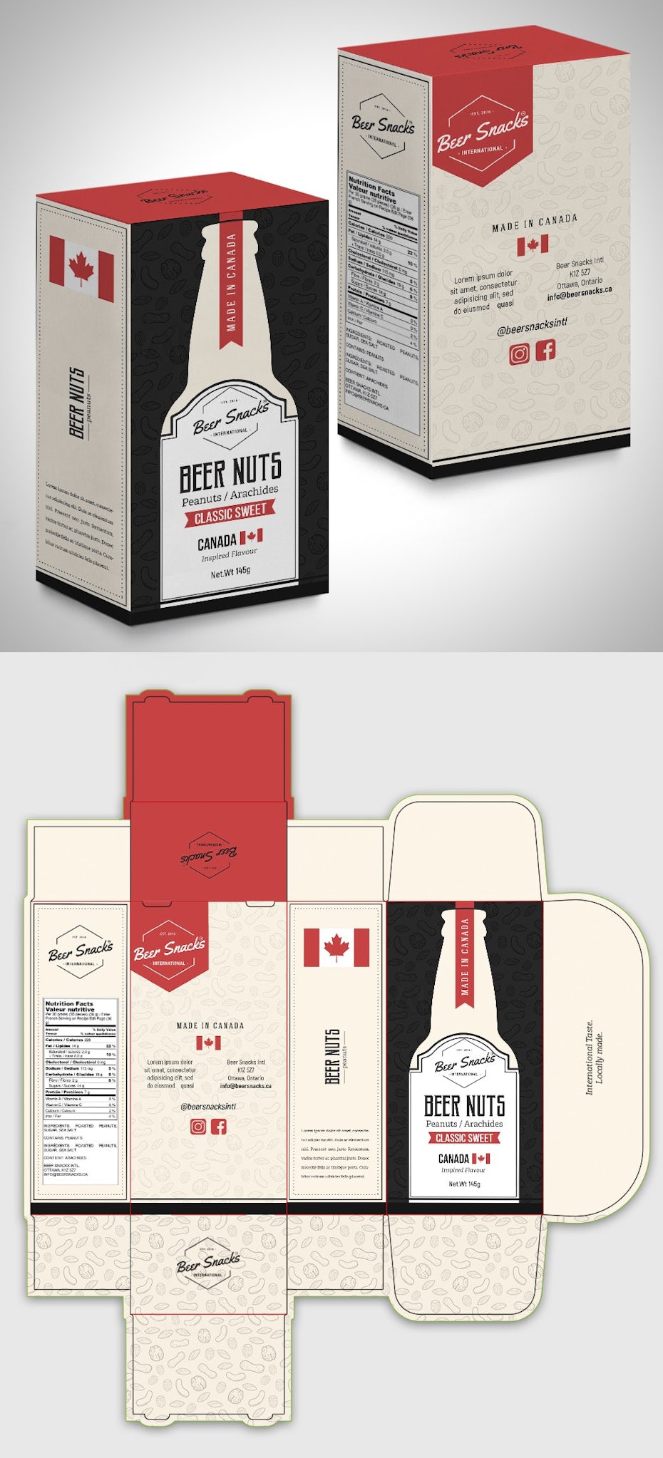 Packaging box design for a beer snacks brand