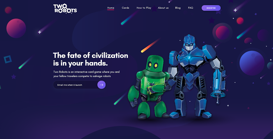 Two Robots landing page