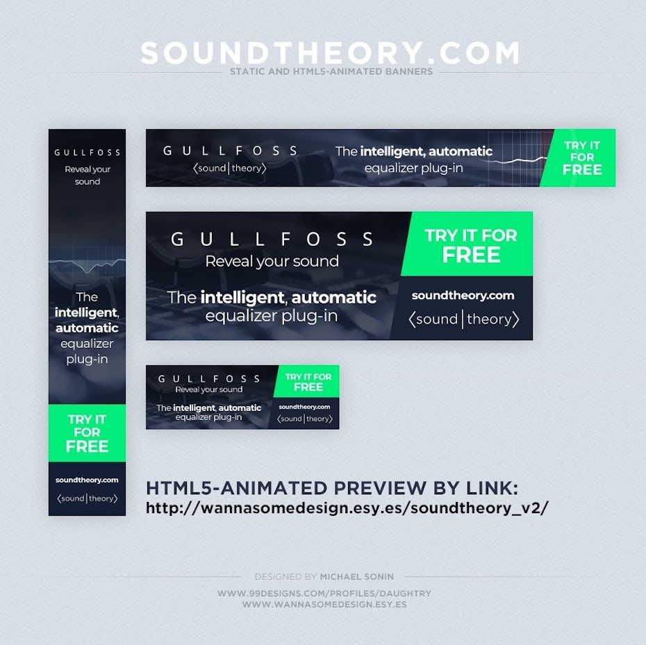 Sound system banner ad design