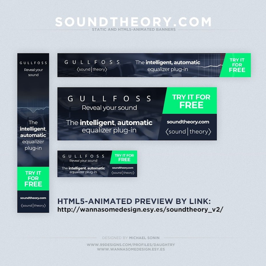 Sound system banner ad design
