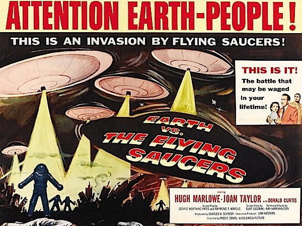 Film poster for “Earth vs. The Flying Saucers”