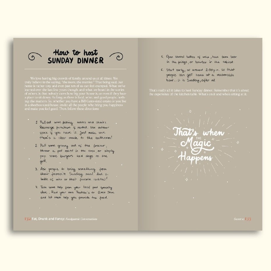 Hand lettered book interior