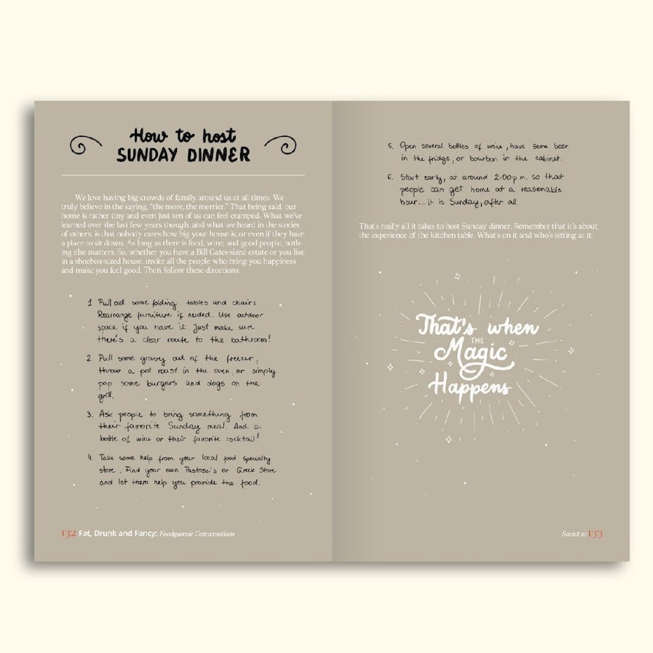 Hand lettered book interior