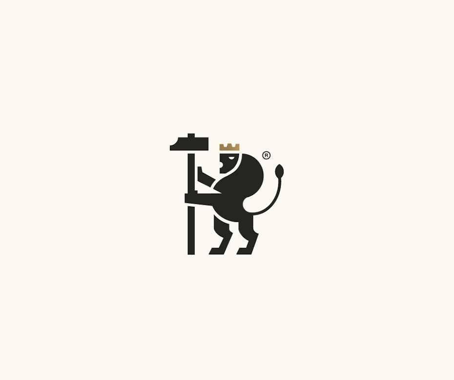 Geometric lion logo