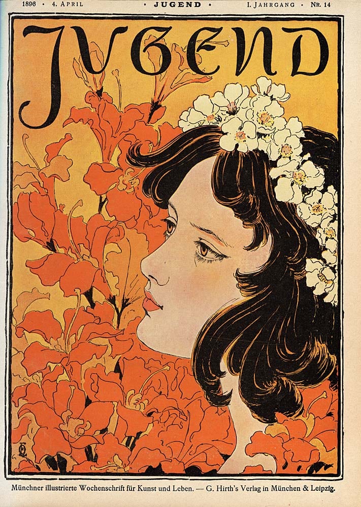 Woman’s face against a field of orange flowers