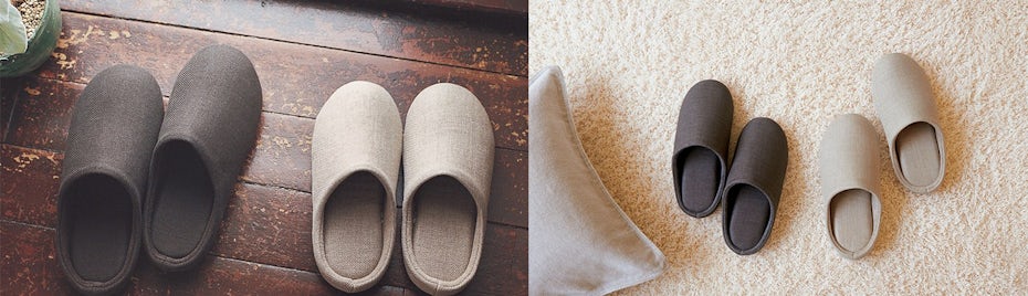 Muji linen slippers