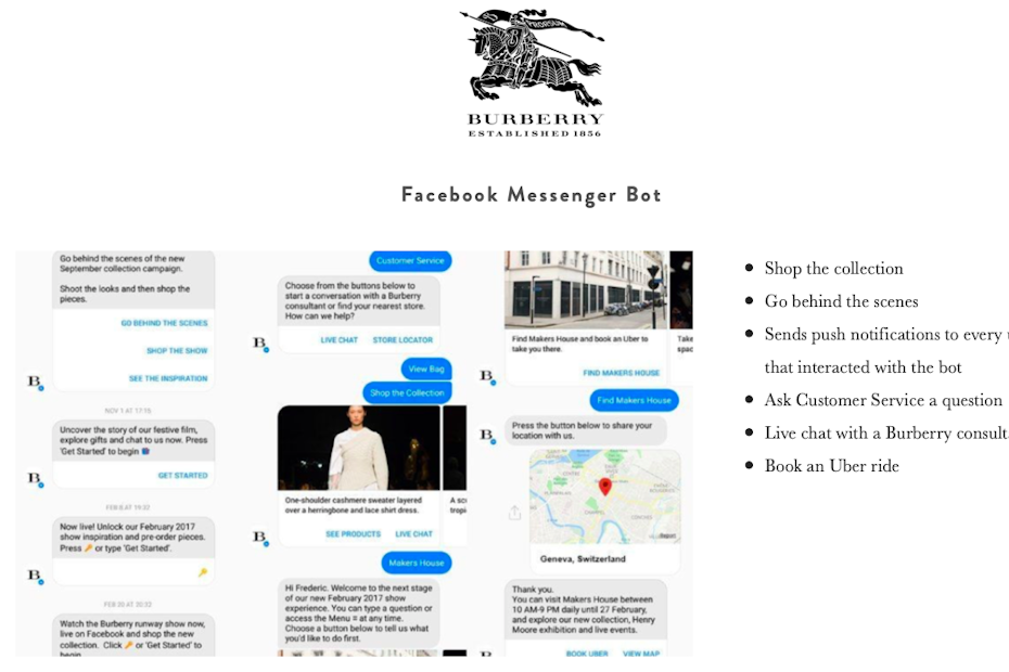 Burberry chat bot