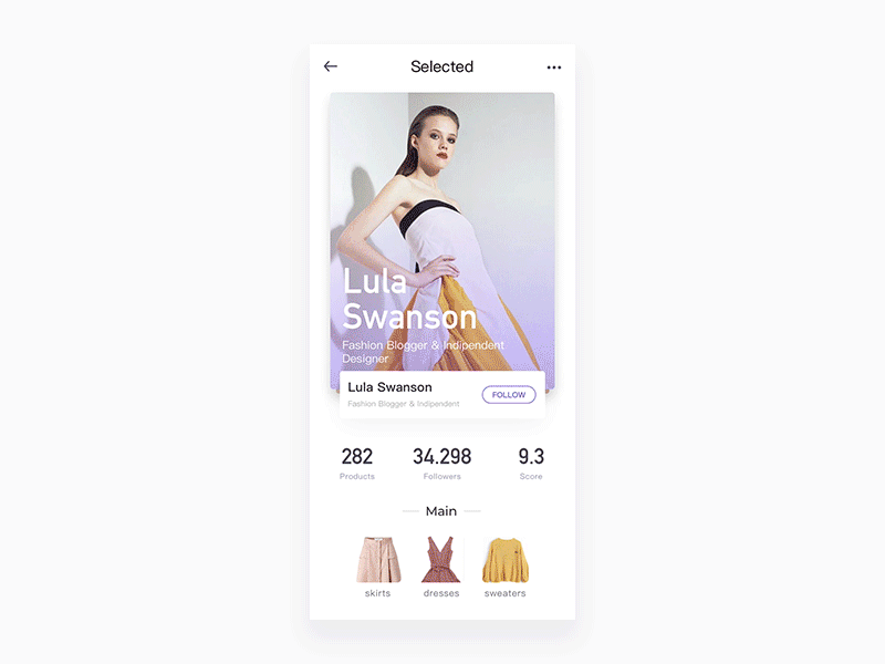Fashion UI design