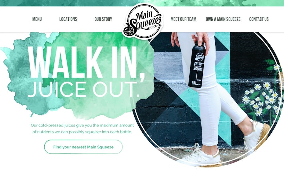 web design for a juice bar