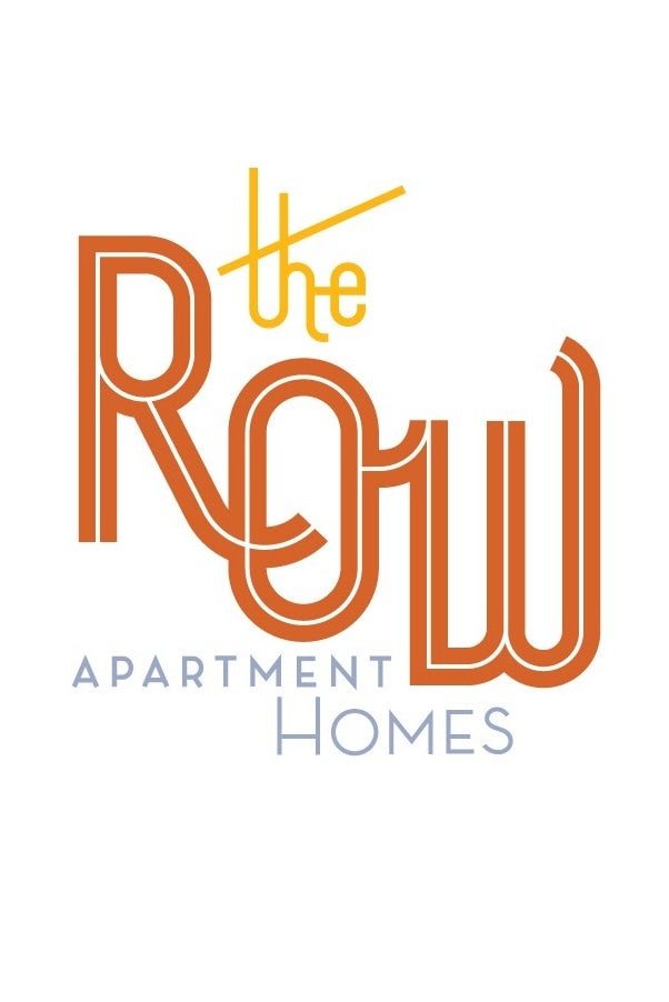 Midcentury font displaying “The Row apartment homes”