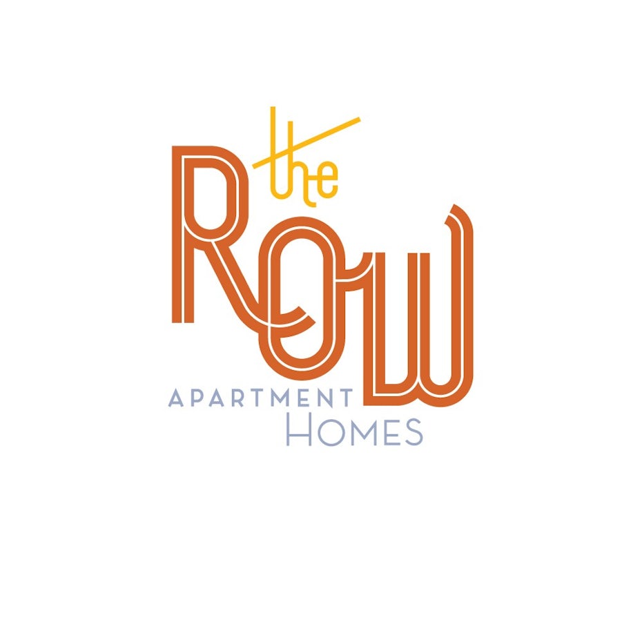 Midcentury font displaying “The Row apartment homes”